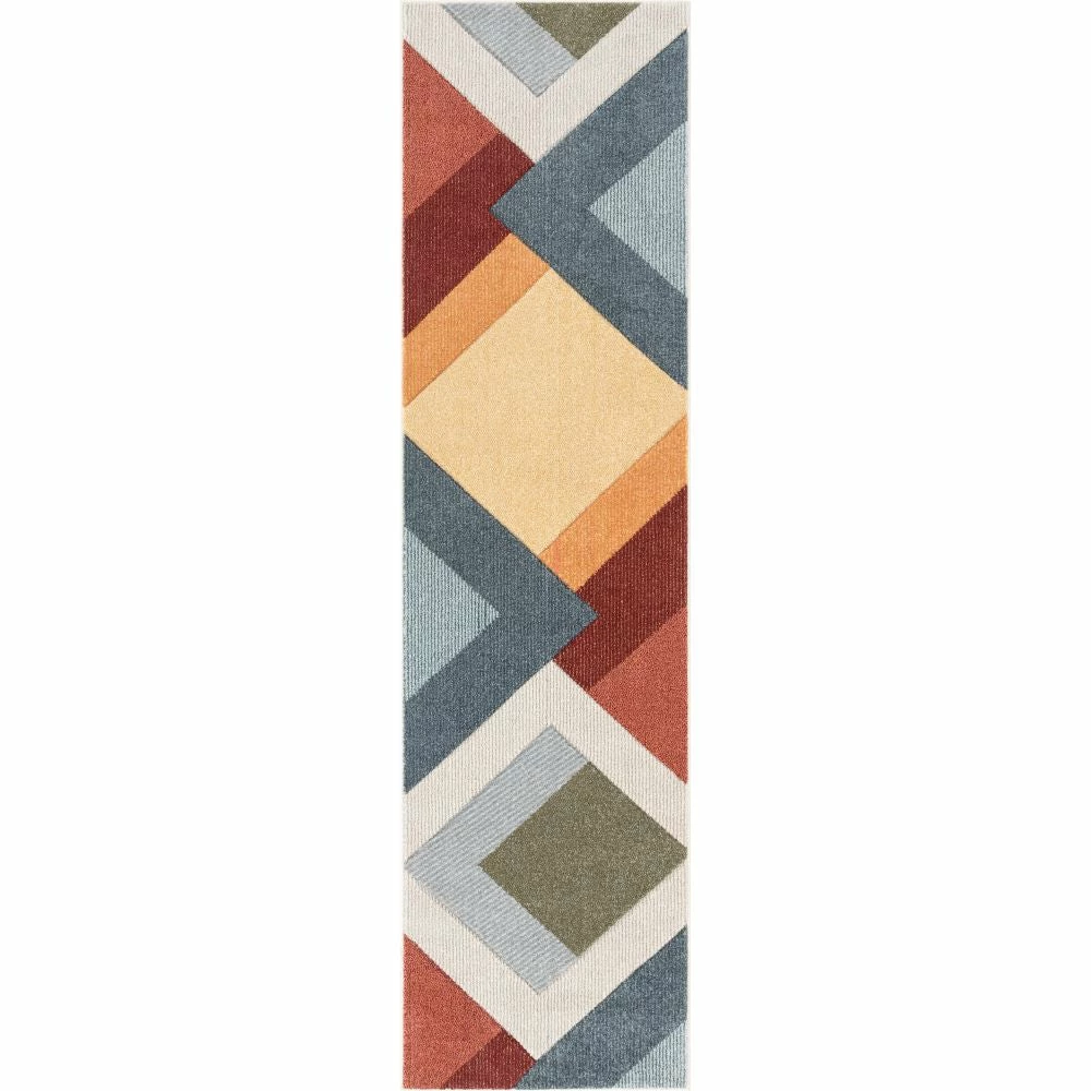Well Woven Alma Mid-Century Modern Geometric Triangle Pattern Multi-Color Distressed High-Low Rug 9 Well Woven Alma Mid-Century Modern Geometric Triangle Pattern Multi-Color Distressed High-Low Rug