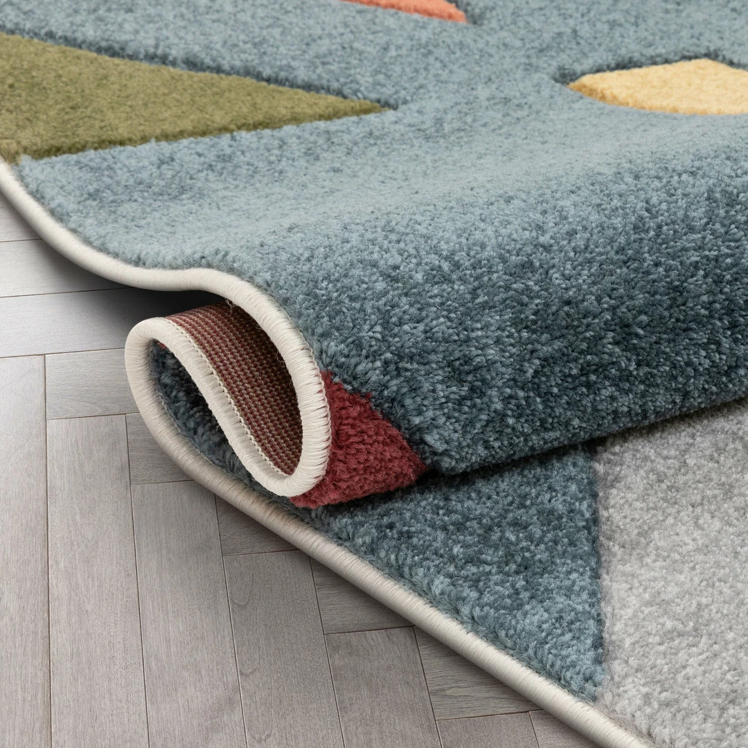 Well Woven Twist Mid-Century Modern Geometric Pattern Multi Distressed High-Low Rug 6 Well Woven Twist Mid-Century Modern Geometric Pattern Multi Distressed High-Low Rug