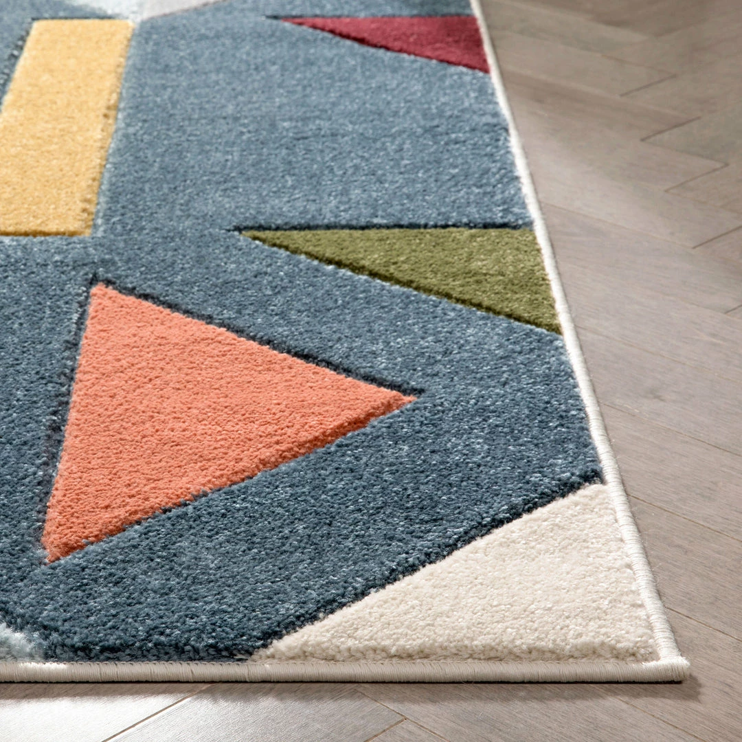 Well Woven Twist Mid-Century Modern Geometric Pattern Multi Distressed High-Low Rug 7 Well Woven Twist Mid-Century Modern Geometric Pattern Multi Distressed High-Low Rug