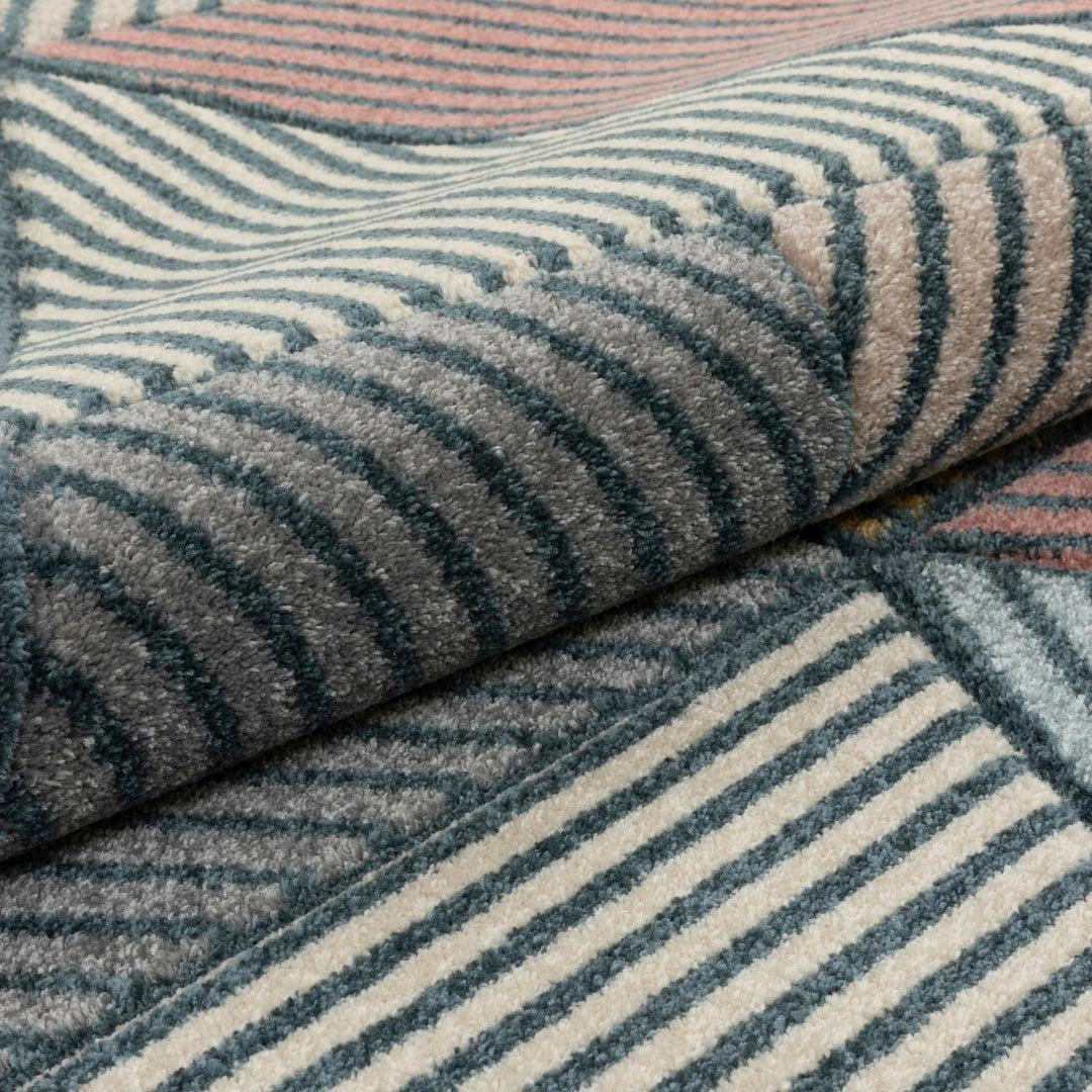 Well Woven Lela Mid-Century Modern Geometric Traingle & Lines Multi Distressed High-Low Rug 6 Well Woven Lela Mid-Century Modern Geometric Traingle & Lines Multi Distressed High-Low Rug