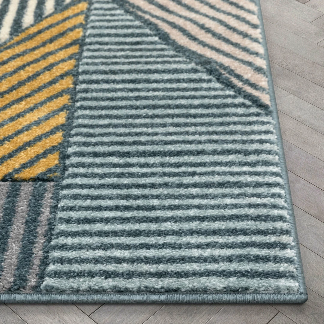 Well Woven Lela Mid-Century Modern Geometric Traingle & Lines Multi Distressed High-Low Rug 9 Well Woven Lela Mid-Century Modern Geometric Traingle & Lines Multi Distressed High-Low Rug
