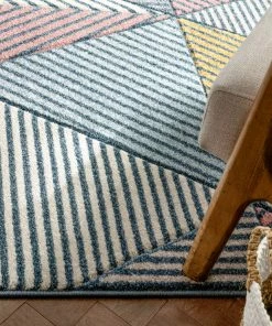 Well Woven Lela Mid-Century Modern Geometric Traingle & Lines Multi Distressed High-Low Rug 12 Well Woven Lela Mid-Century Modern Geometric Traingle & Lines Multi Distressed High-Low Rug