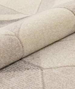 Well Woven Otto Modern Geometric Boxes & Triangles Beige Distressed High-Low Rug