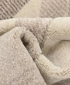 Well Woven Otto Modern Geometric Boxes & Triangles Beige Distressed High-Low Rug