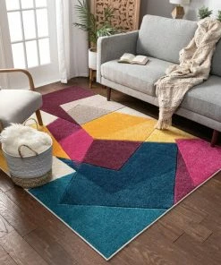 Well Woven Bombay Violet Mid-Century Modern Violet Multi Rug