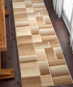 Well Woven Geometric Saree Ivory Modern Rug 7'10