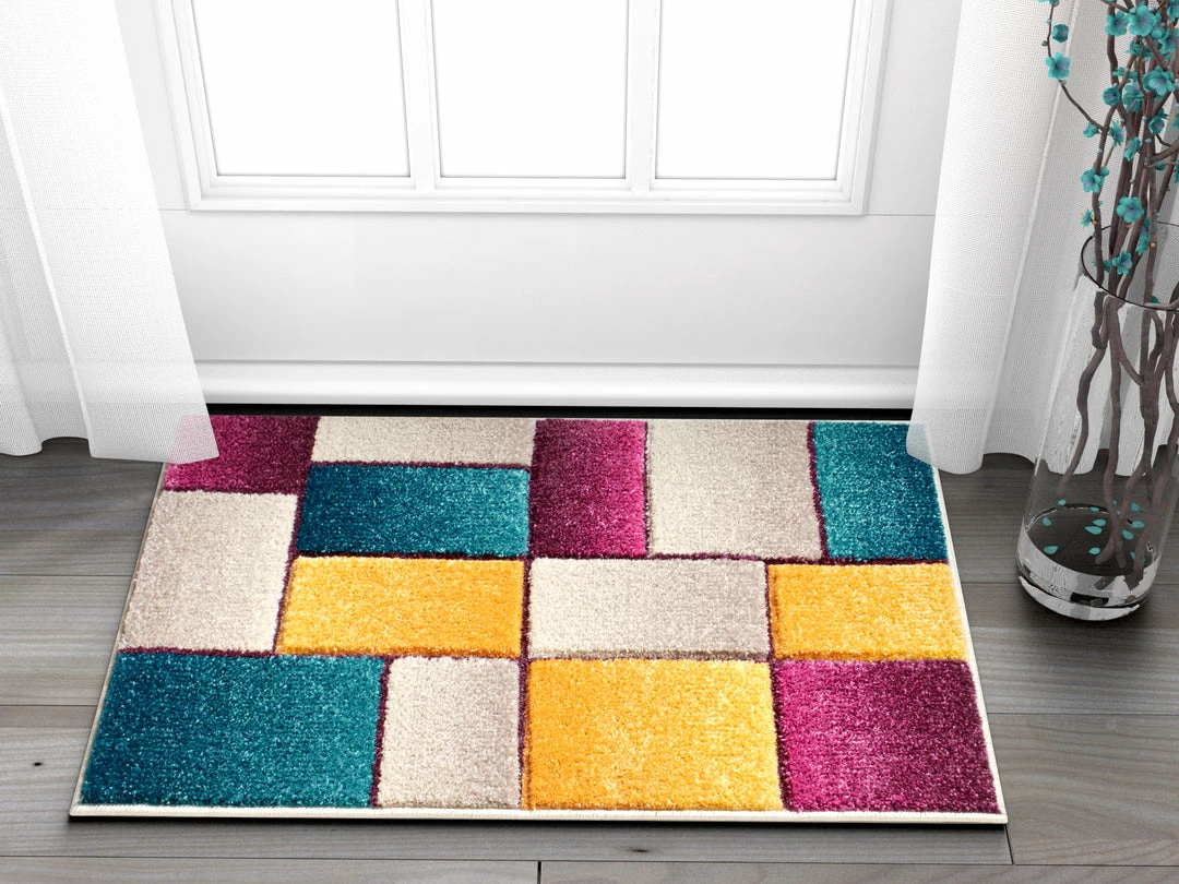 Well Woven Geometric Saree Cream Mid-Century Modern Rug 6 Well Woven Geometric Saree Cream Mid-Century Modern Rug