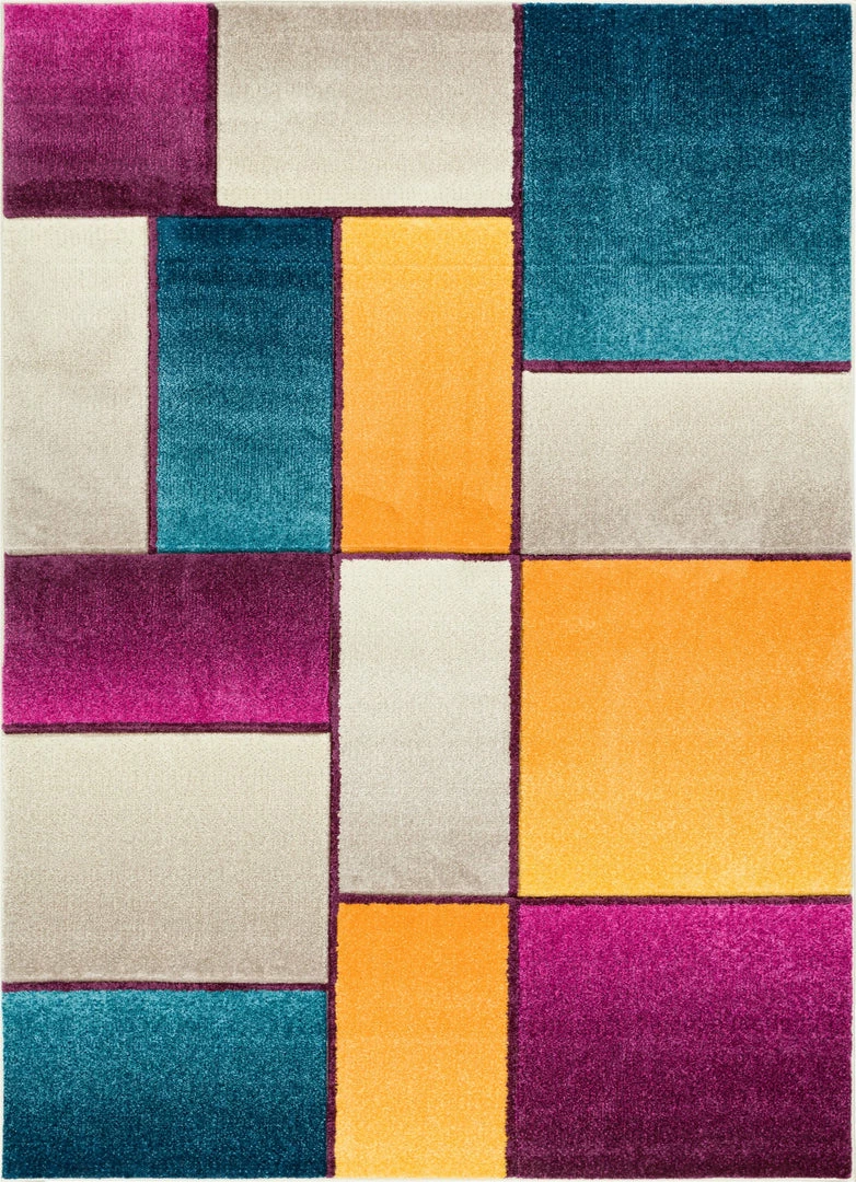 Well Woven Geometric Saree Cream Mid-Century Modern Rug 1 Well Woven Geometric Saree Cream Mid-Century Modern Rug