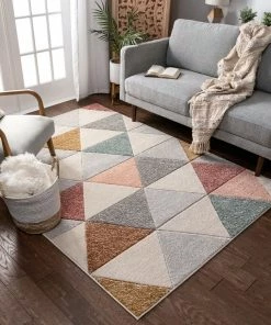 Well Woven 3'x5' Clark Cream Mid-Century Modern Rug