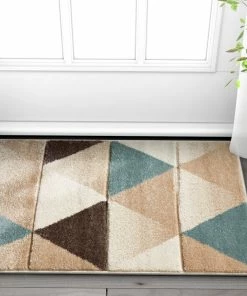 Well Woven Geometric Clark Brown Modern Rug