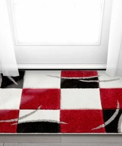 Well Woven Geometric Joy Red Modern Rug 7'10