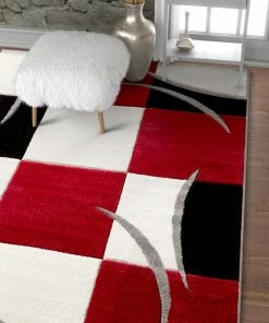 Well Woven Geometric Joy Red Modern Rug 7'10" X 9'10"