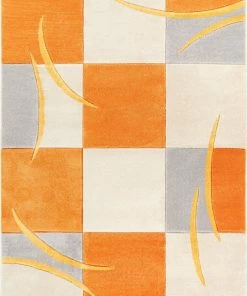 Well Woven Joy Orange Modern Rug 5'3" X 7'3"