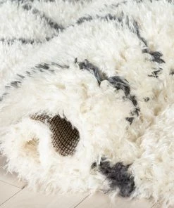 Well Woven Sedona Modern Ethnic Shag Ivory Grey Soft Rug