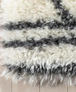 Well Woven Sedona Modern Ethnic Shag Ivory Grey Soft Rug