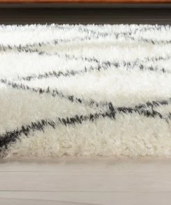 Well Woven Sedona Modern Ethnic Shag Ivory Grey Soft Rug