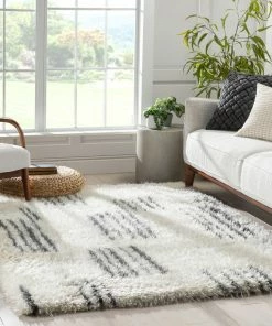 Well Woven Yucca Modern Ethnic Shag Ivory Grey Soft Rug 14 Well Woven Yucca Modern Ethnic Shag Ivory Grey Soft Rug