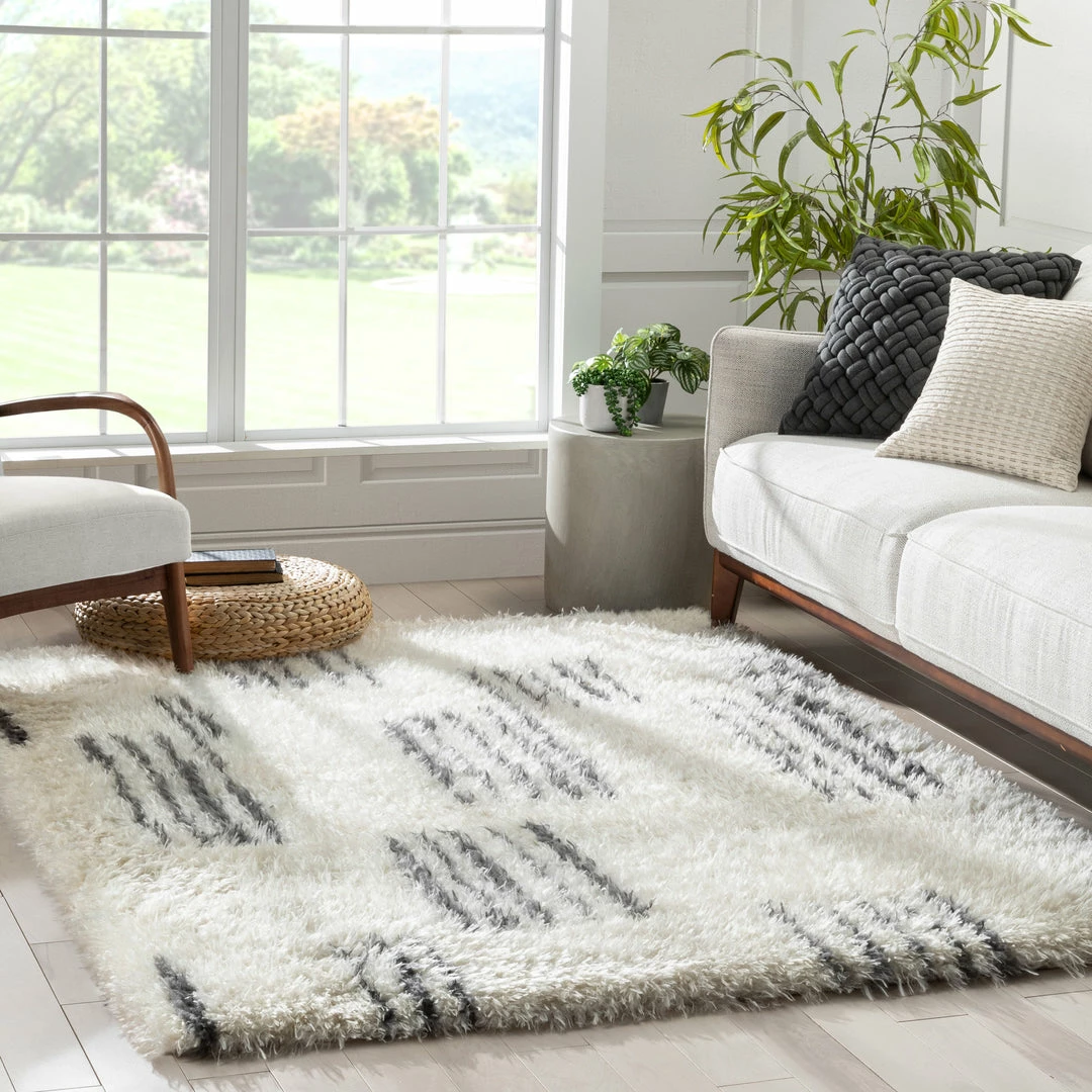 Well Woven Yucca Modern Ethnic Shag Ivory Grey Soft Rug 6 Well Woven Yucca Modern Ethnic Shag Ivory Grey Soft Rug