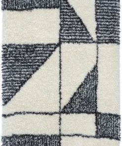 Well Woven Zuni Moroccan Ethnic Shag Ivory Grey Soft Rug