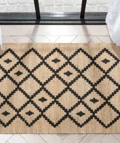 Well Woven Global Rabia Jute Tribal Natural Black Hand-Woven Chunky-Textured Rug