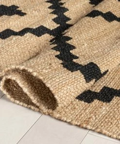 Well Woven Global Rabia Jute Tribal Natural Black Hand-Woven Chunky-Textured Rug