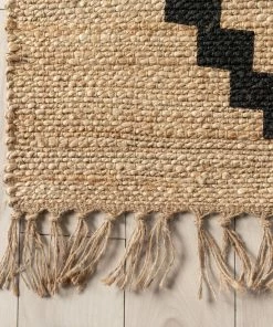 Well Woven Global Rabia Jute Tribal Natural Black Hand-Woven Chunky-Textured Rug