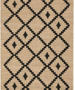 Well Woven Global Rabia Jute Tribal Natural Black Hand-Woven Chunky-Textured Rug