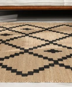 Well Woven Global Rabia Jute Tribal Natural Black Hand-Woven Chunky-Textured Rug
