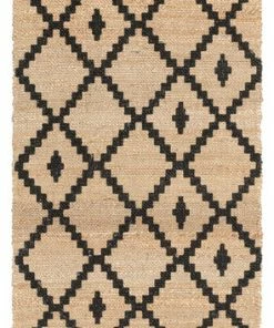 Well Woven Global Rabia Jute Tribal Natural Black Hand-Woven Chunky-Textured Rug