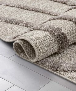 Well Woven Tribal Lydia Contemporary Coastal Geometric Ivory High-Low Textured Rug