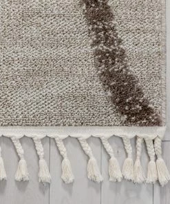 Well Woven Tribal Lydia Contemporary Coastal Geometric Ivory High-Low Textured Rug