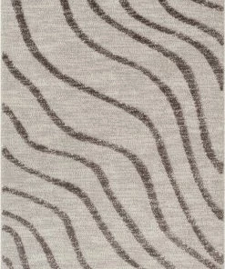 Well Woven Tribal Lydia Contemporary Coastal Geometric Ivory High-Low Textured Rug