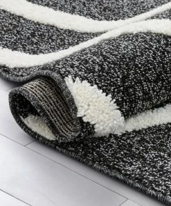 Well Woven Tribal Lydia Contemporary Coastal Geometric Black High-Low Textured Rug