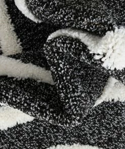 Well Woven Tribal Lydia Contemporary Coastal Geometric Black High-Low Textured Rug