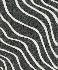 Well Woven Tribal Lydia Contemporary Coastal Geometric Black High-Low Textured Rug