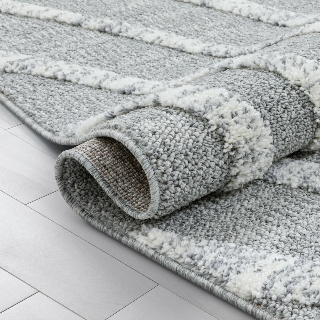 Well Woven Tribal Lydia Contemporary Coastal Geometric Grey High-Low Textured Rug 11 Well Woven Tribal Lydia Contemporary Coastal Geometric Grey High-Low Textured Rug