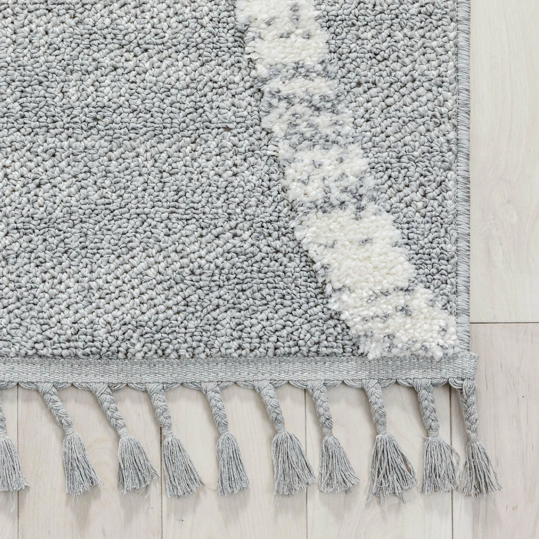 Well Woven Tribal Lydia Contemporary Coastal Geometric Grey High-Low Textured Rug 3 Well Woven Tribal Lydia Contemporary Coastal Geometric Grey High-Low Textured Rug
