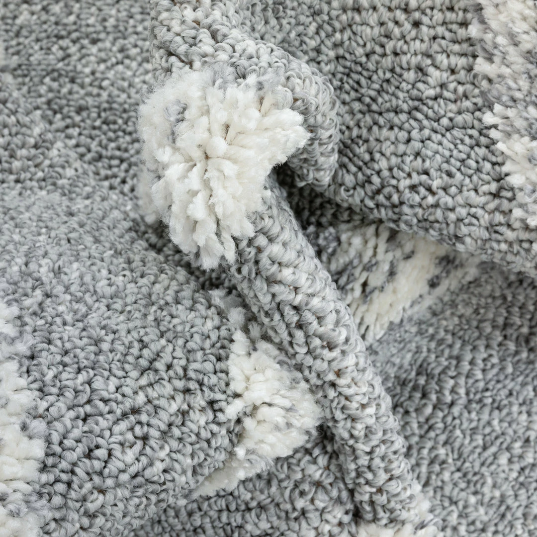 Well Woven Tribal Lydia Contemporary Coastal Geometric Grey High-Low Textured Rug 4 Well Woven Tribal Lydia Contemporary Coastal Geometric Grey High-Low Textured Rug