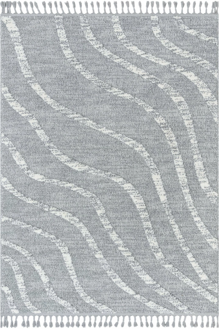 Well Woven Tribal Lydia Contemporary Coastal Geometric Grey High-Low Textured Rug 2 Well Woven Tribal Lydia Contemporary Coastal Geometric Grey High-Low Textured Rug