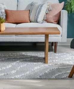 Well Woven Tribal Lydia Contemporary Coastal Geometric Grey High-Low Textured Rug 20 Well Woven Tribal Lydia Contemporary Coastal Geometric Grey High-Low Textured Rug