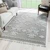 Well Woven Savannah Tribal Geometric Pattern Ivory High-Low Textured Rug