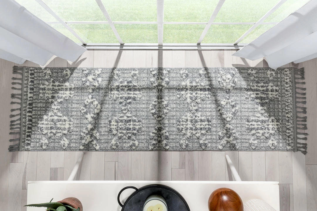 Well Woven Savannah Tribal Geometric Pattern Grey High-Low Textured Rug 8 Well Woven Savannah Tribal Geometric Pattern Grey High-Low Textured Rug