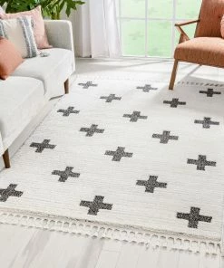 Well Woven Marguerite Contemporary Geometric Stripes Ivory High-Low Textured Rug