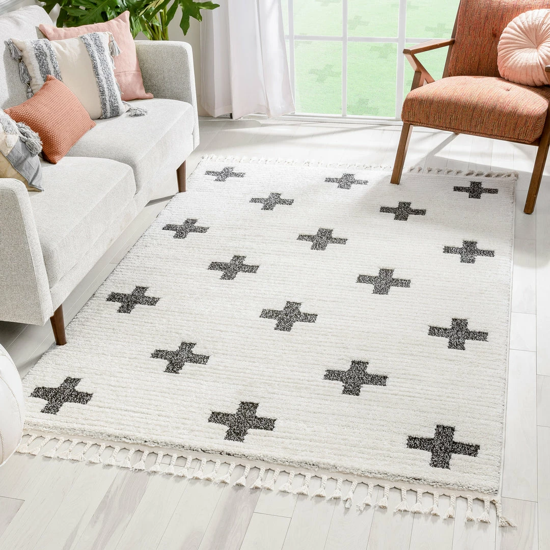 Well Woven Marguerite Contemporary Geometric Stripes Ivory High-Low Textured Rug 1 Well Woven Marguerite Contemporary Geometric Stripes Ivory High-Low Textured Rug