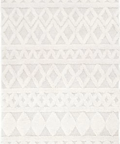 Well Woven Global Austen Ivory Vintage Diamond Pattern Ivory Farmhouse Rug