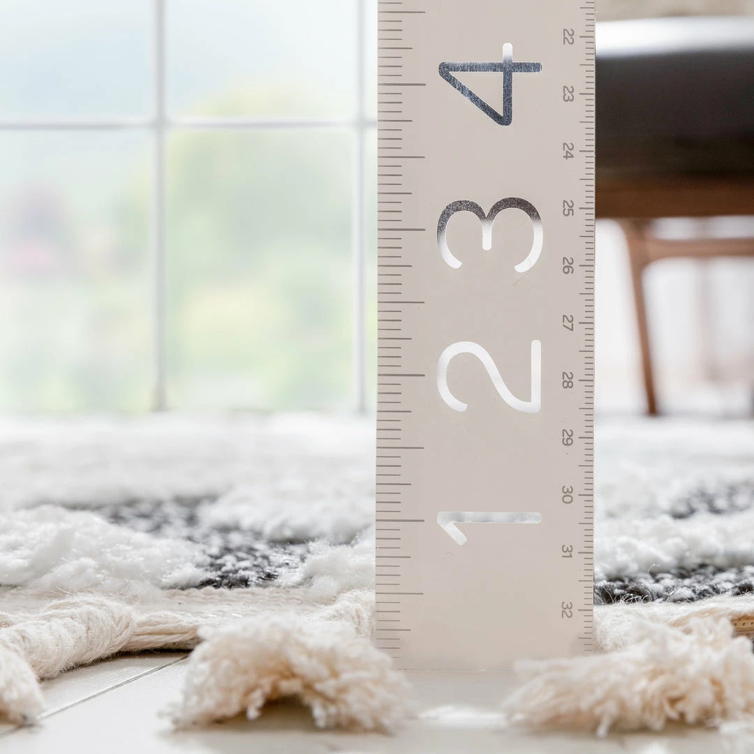 Well Woven Global Willow Moroccan Lattice Trellis Black High-Low Textured Rug 5 Well Woven Global Willow Moroccan Lattice Trellis Black High-Low Textured Rug