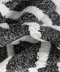 Well Woven Global Willow Moroccan Lattice Trellis Black High-Low Textured Rug 13 Well Woven Global Willow Moroccan Lattice Trellis Black High-Low Textured Rug