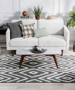 Well Woven Global Willow Moroccan Lattice Trellis Black High-Low Textured Rug 19 Well Woven Global Willow Moroccan Lattice Trellis Black High-Low Textured Rug