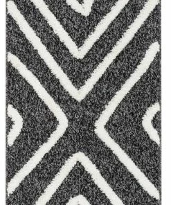 Well Woven Global Willow Moroccan Lattice Trellis Black High-Low Textured Rug 16 Well Woven Global Willow Moroccan Lattice Trellis Black High-Low Textured Rug