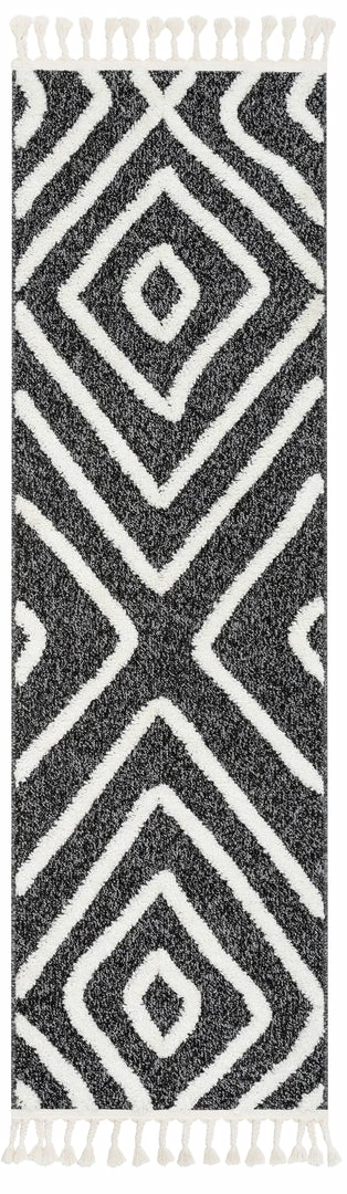 Well Woven Global Willow Moroccan Lattice Trellis Black High-Low Textured Rug 6 Well Woven Global Willow Moroccan Lattice Trellis Black High-Low Textured Rug
